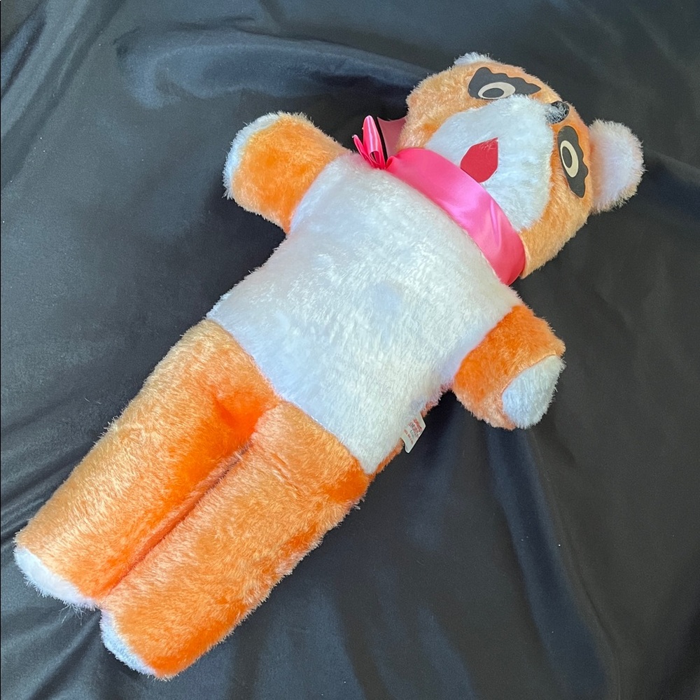 Vtg Superior Toy & Novelty 21” Plush Bear 60s Carnival Prize Orange & White MCM